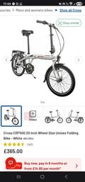 Cross CRF500 20 Inch Wheel Size Unisex Folding Bike - Brand New Never Used