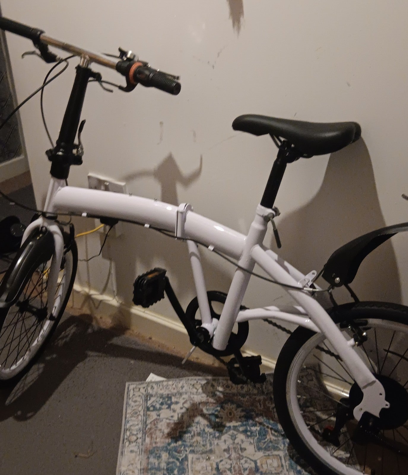 White Folding Bicycle 20 inch Wheel Compact Adult Foldable City Commuter BikeNEW