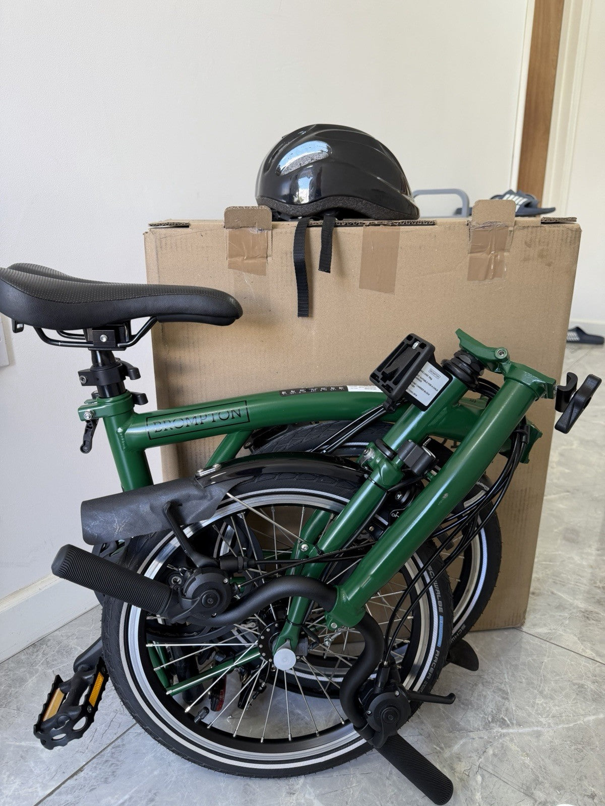Brompton C Line Folding Bike 6-Speed, High Bar, Green