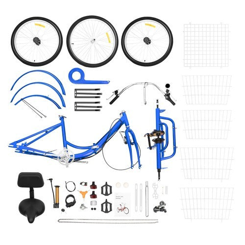24 Inch Adult Trike Tricycle Foldable 3 Wheel 7-Speed Bike With Storage Basket