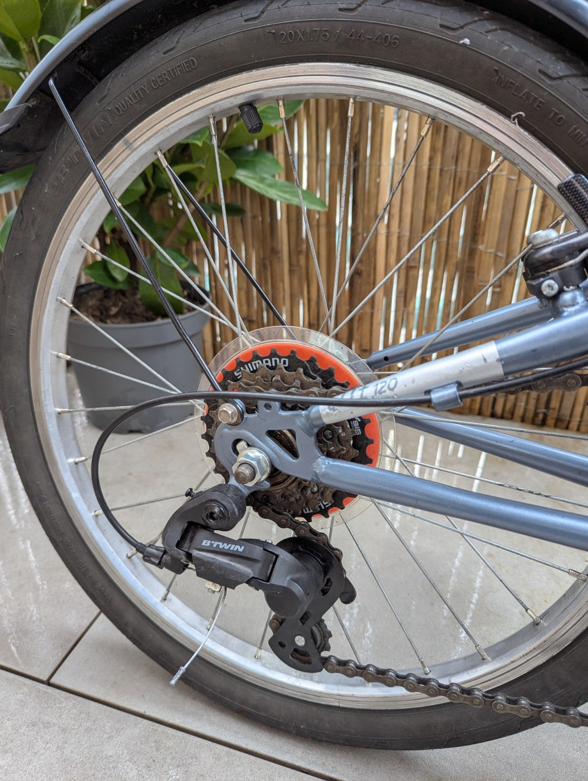 Btwin TILT 120 Blue Grey 6 Speed Folding Bike Compact B'Twin Great Condition