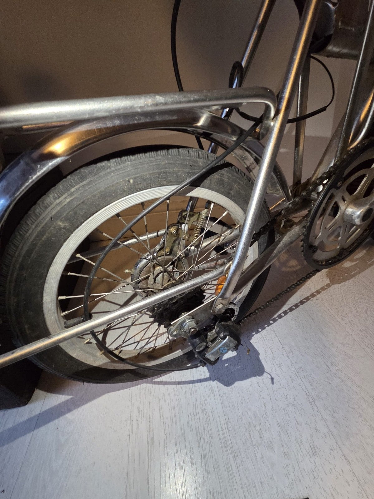 Classic Di-Blasi Folding Bicycle Cycle Silver 3 Spd gears Drum Brake