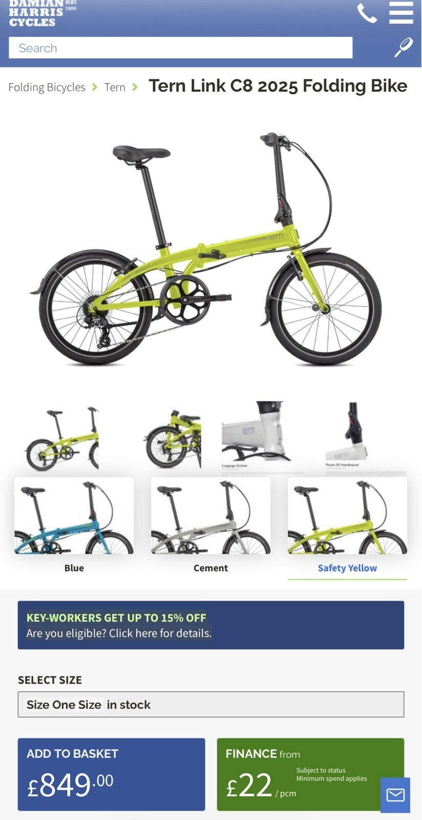 Tern Link C8 Folding Bike 2025 - RRP £850