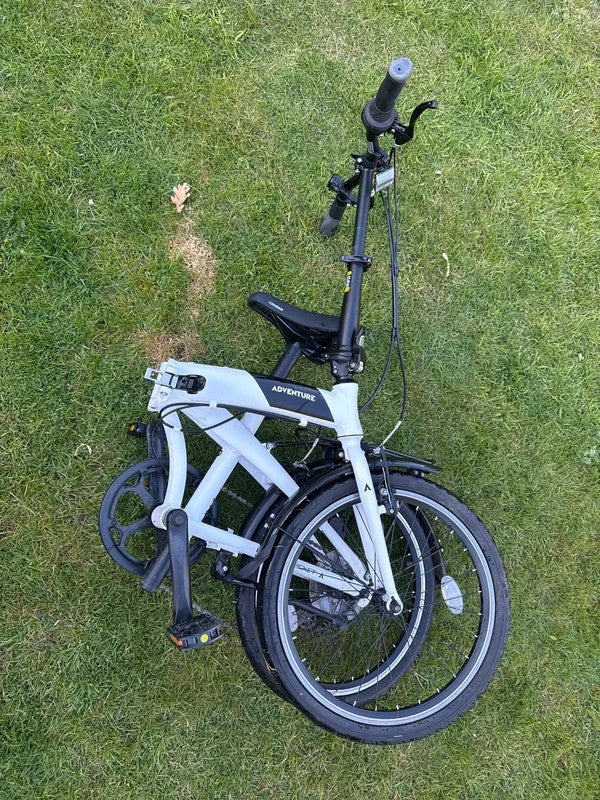 White Folding Bike Foldable City Bike for Adult 20" Commute Bicycle 6 Speed Gear