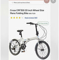 Cross CRF300 Men's 20in Folding Bike White/Black Mudguards Reflectors