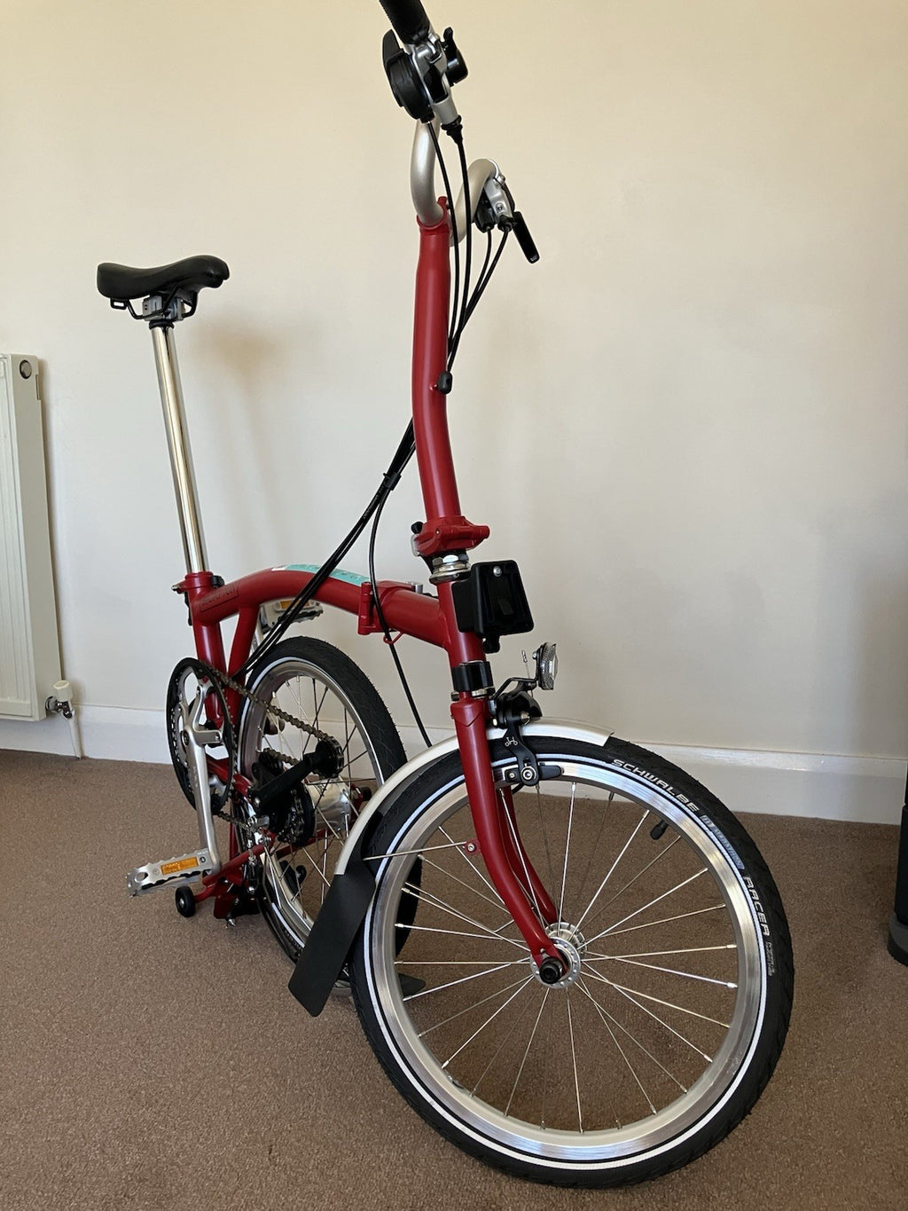 Brompton M6L (C-Line Explore) Folding Bike In House Red