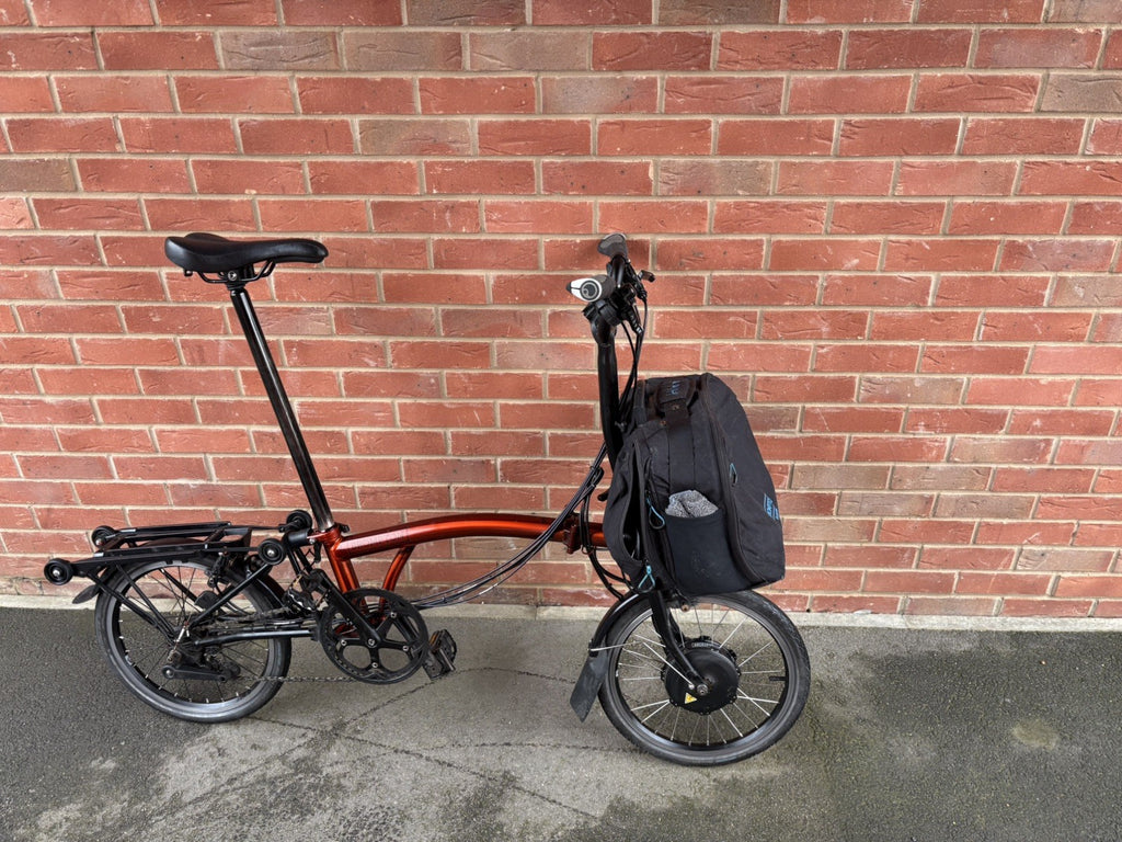 Brompton C Line Electric Flame Lacquer - with battery and upgraded bag