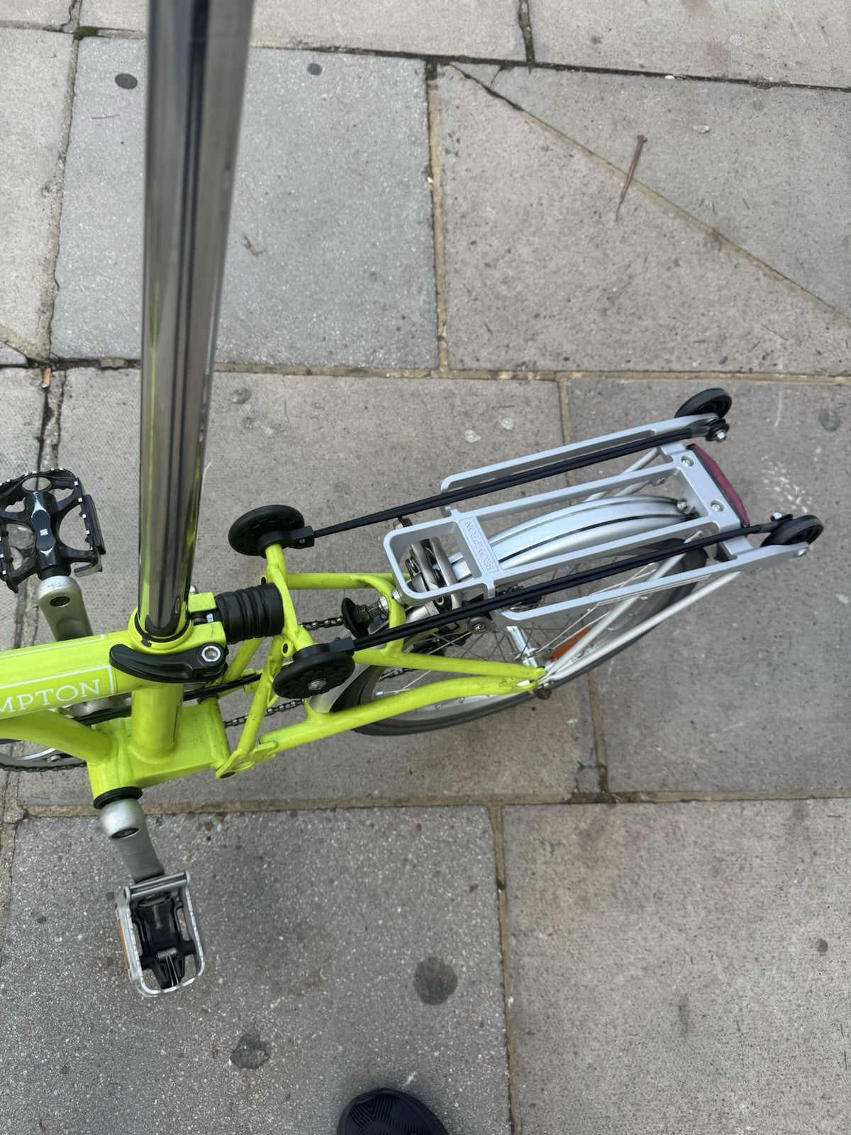 Brompton 2016 2-speed C Line Lime Green Folding Bike with original rear rack