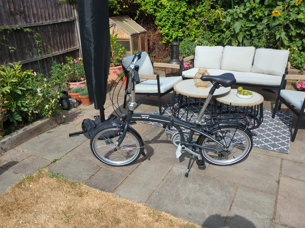 Orus Adult Folding Bike Aluminium, Black, 20" Wheels, 7-Speed