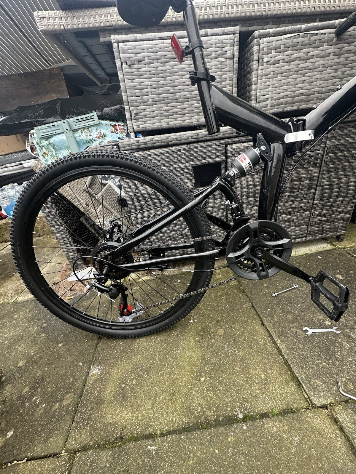 26in Mountain Bike 21-Speed Full Suspension Folding Bicycle Double Disc Brakes