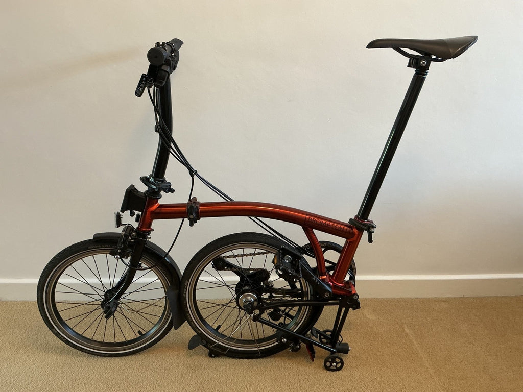 Brompton C Line Flame Red Lacquer low bar 6 speed