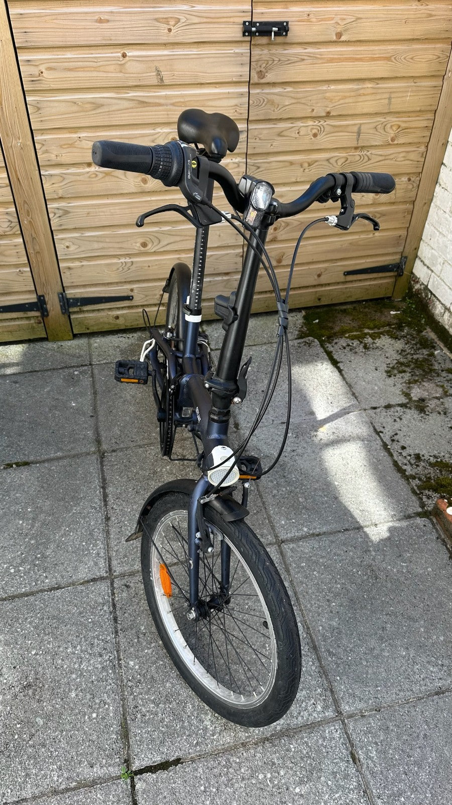 Oxylane Folding Bike Blue 20” Wheels 6 Speed Commuter Bicycle