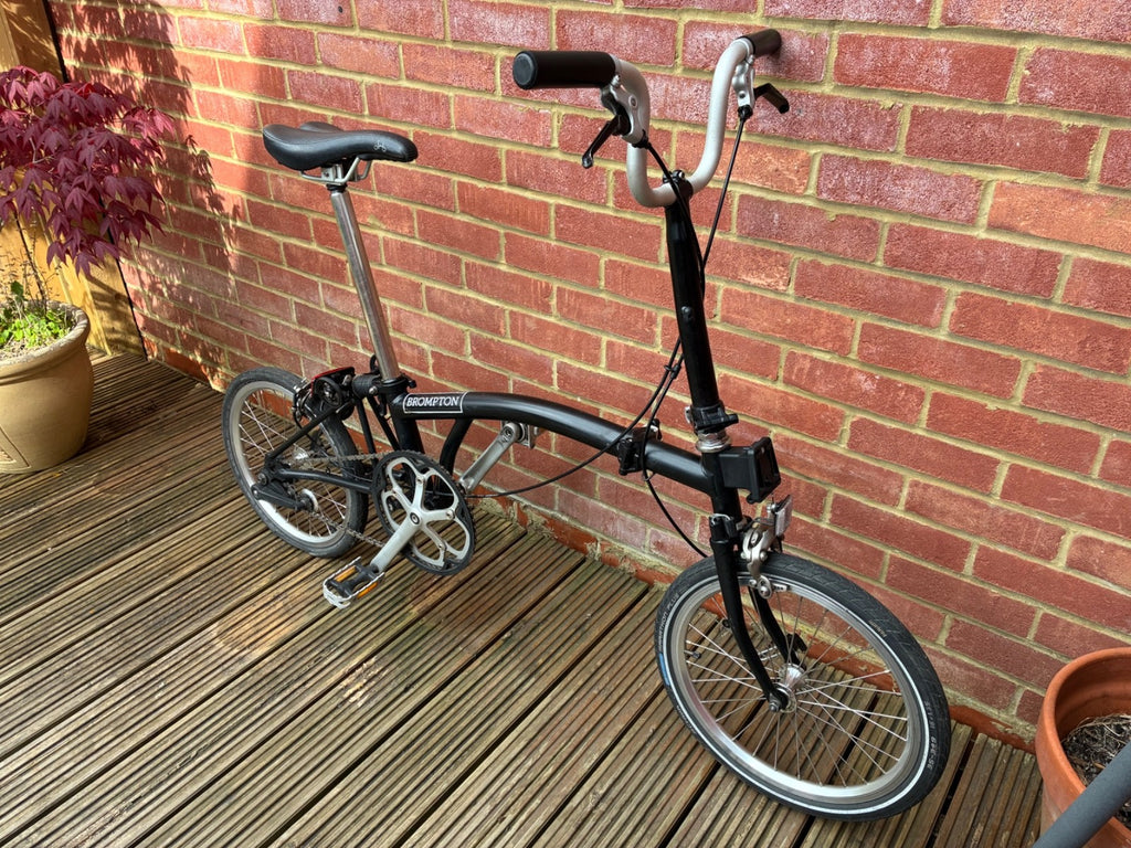 Brompton M3L Single Speed Black Folding Bicycle, Bike, used