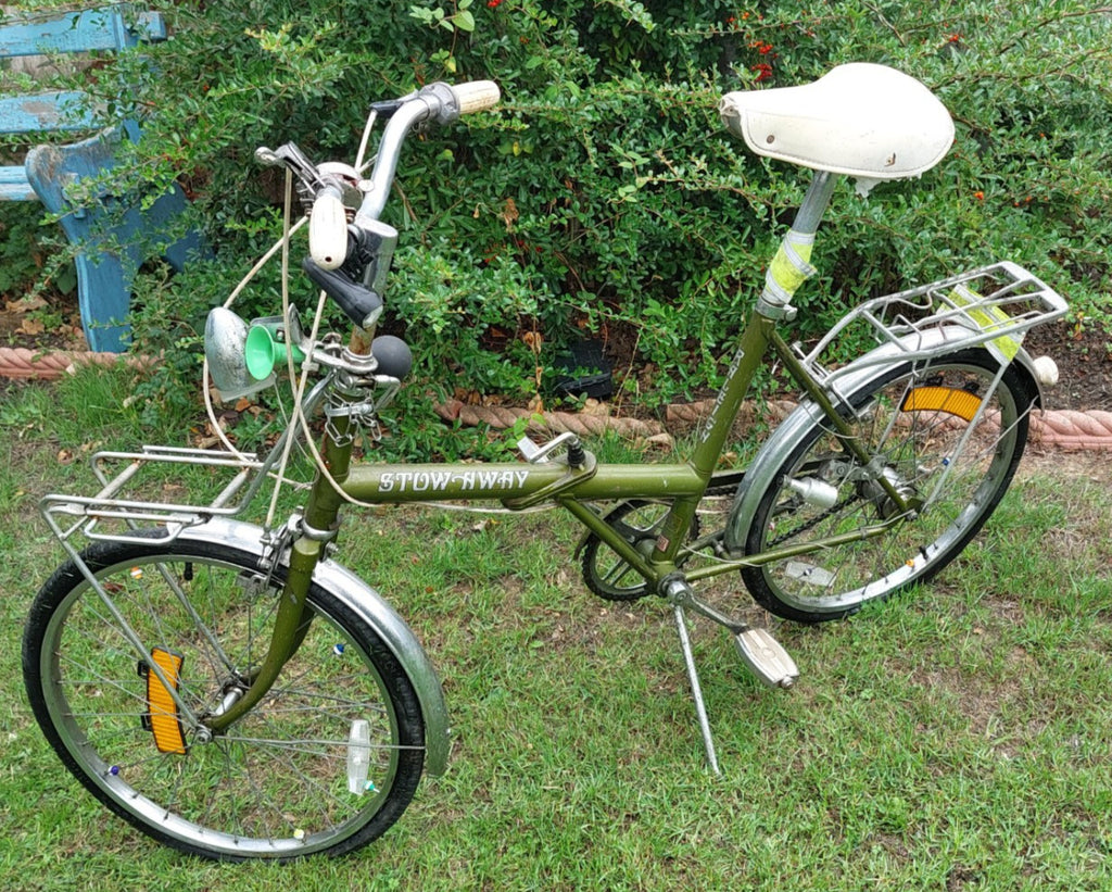 Raleigh Stow Away Folding Bicycle   Green   Vintage