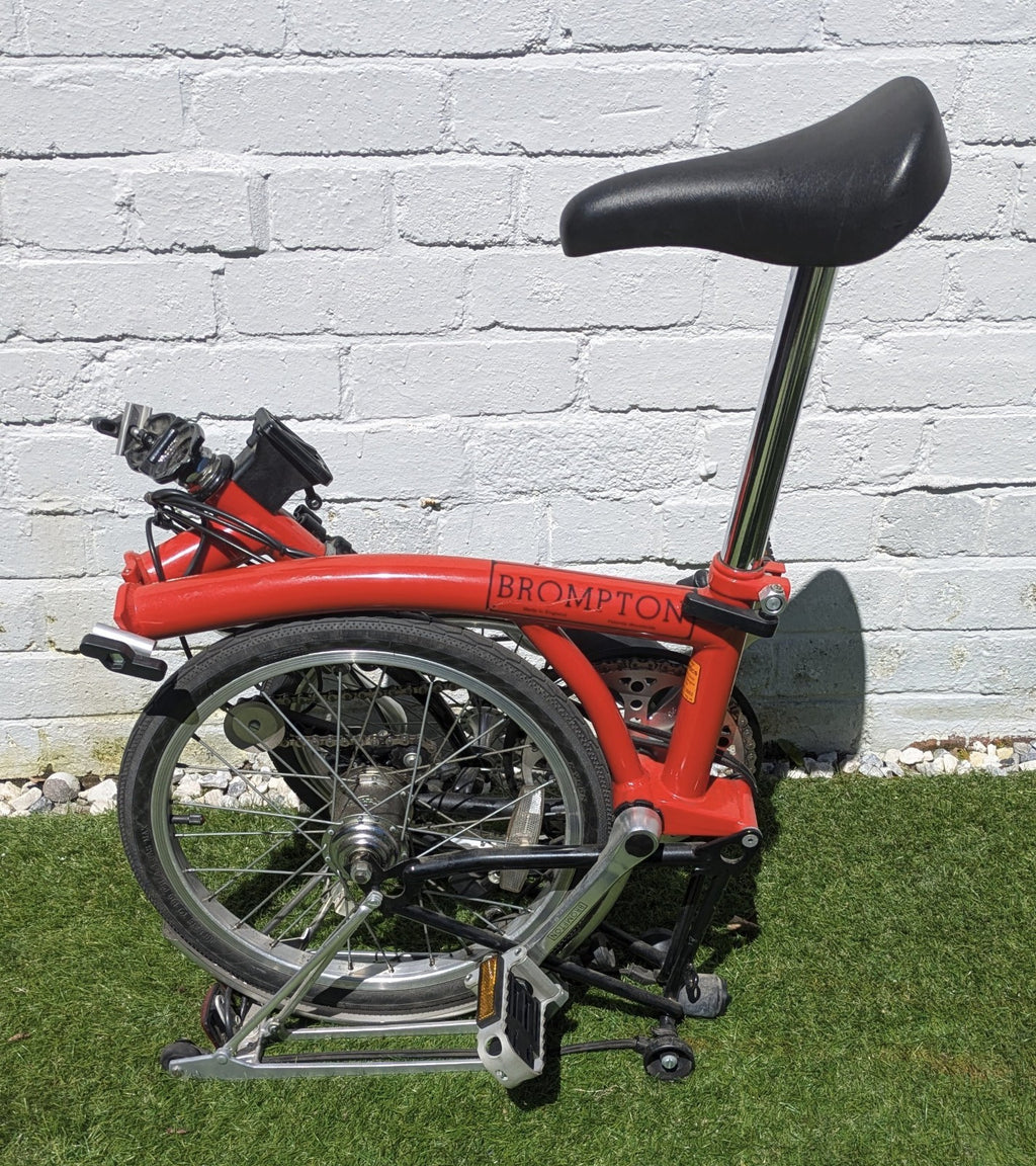 1999 Brompton T5 5-Speed Folding Bicycle – Red/Black (Original Setup)