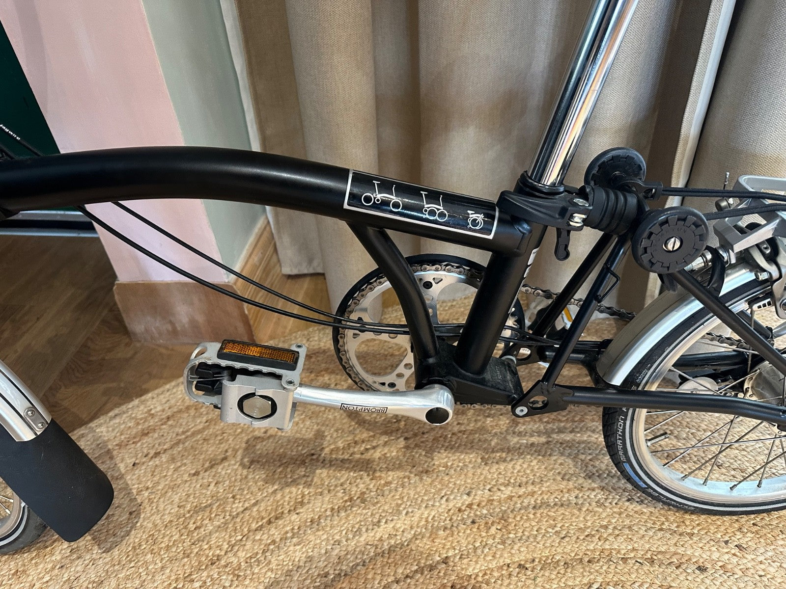 Brompton Folding Bike 3-Speed, Black with special case