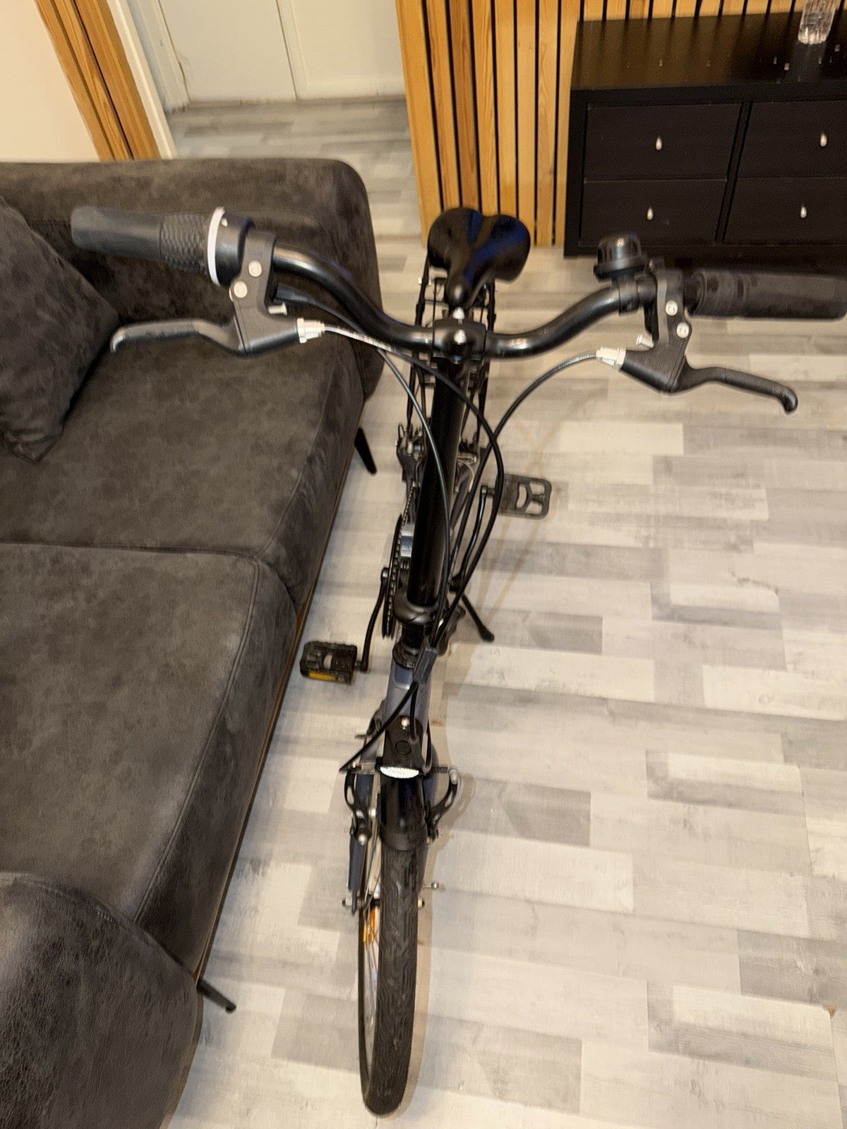 B-Twin Tilt 120 Folding Bike Blue/Grey, Good Runner, Cleaned Serviced