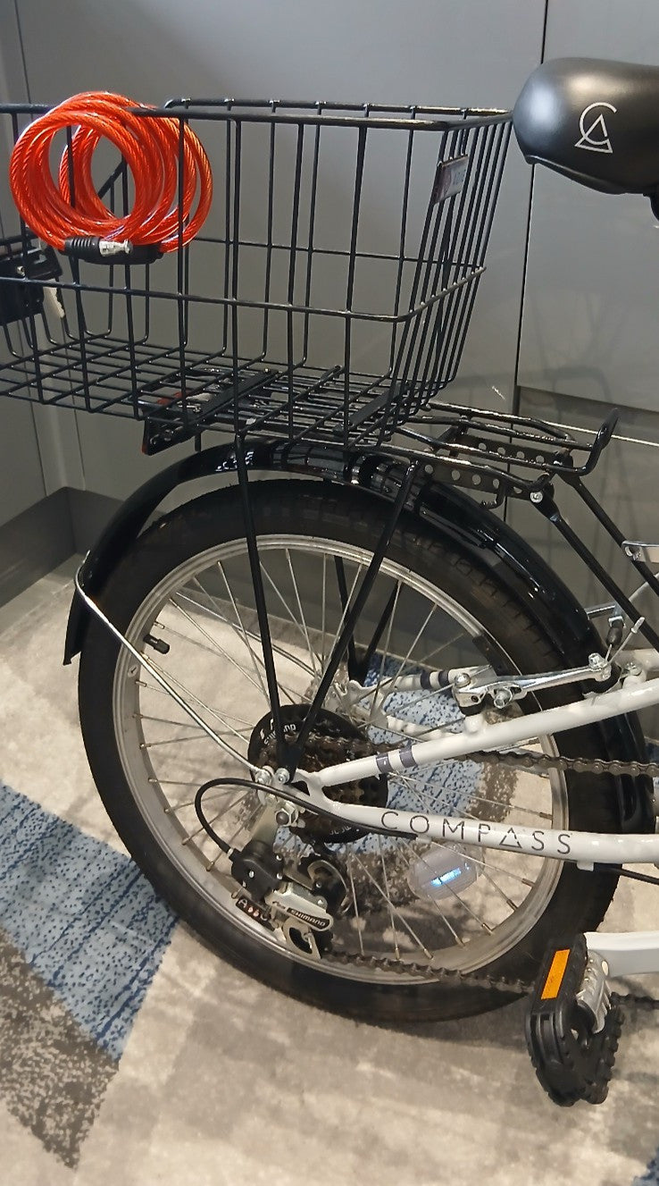 Compass Northern Folding Bike 20” wheels White and blue