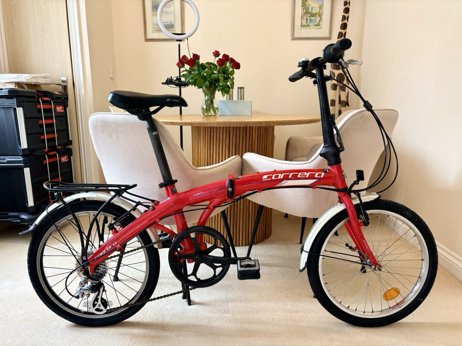 Carrera Intercity Folding Bike 20” Aluminium 7 Speed Rack Mudguards Excellent