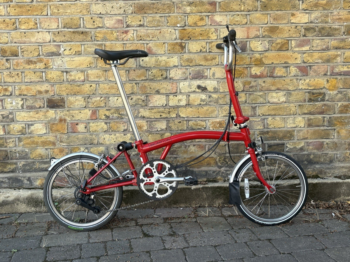 Brompton Folding Bike 2003, 6 Speed Red Good Condition With New Parts