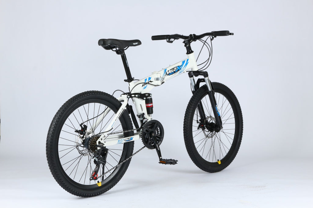 24"/26" Folding Mountain Bike – Full Suspension, Disc Brakes, Lightweight Frame