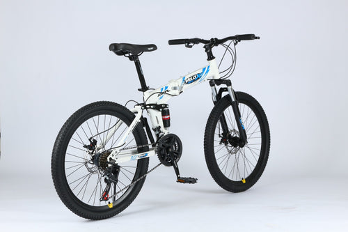 24"/26" Folding Mountain Bike – Full Suspension, Disc Brakes, Lightweight Frame