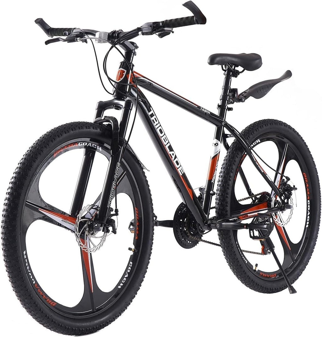 24" Mountain Bike 21 Speed Dual Disc Brakes Full Suspension MTB Adult