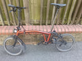 Brompton S2L Folding Bike Flame  lacquer red Black edition.