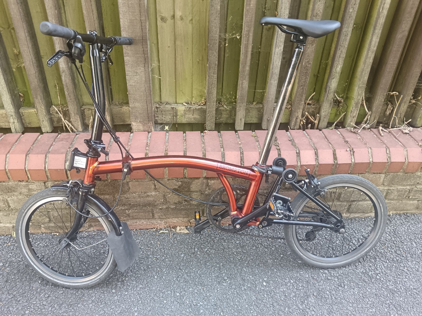 Brompton S2L Folding Bike Flame  lacquer red Black edition.