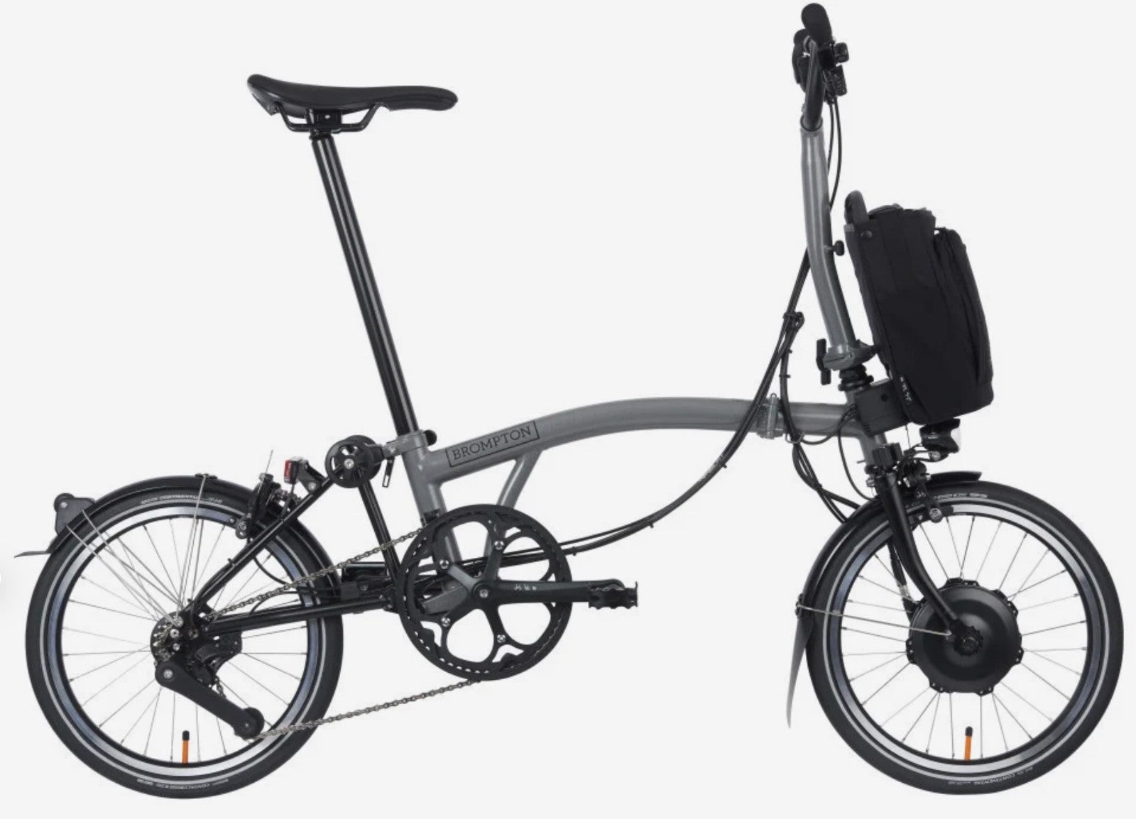BROMPTON ELECTRIC P LINE 4 SPEED FOLDING BIKE IN GREY SPARKLE
