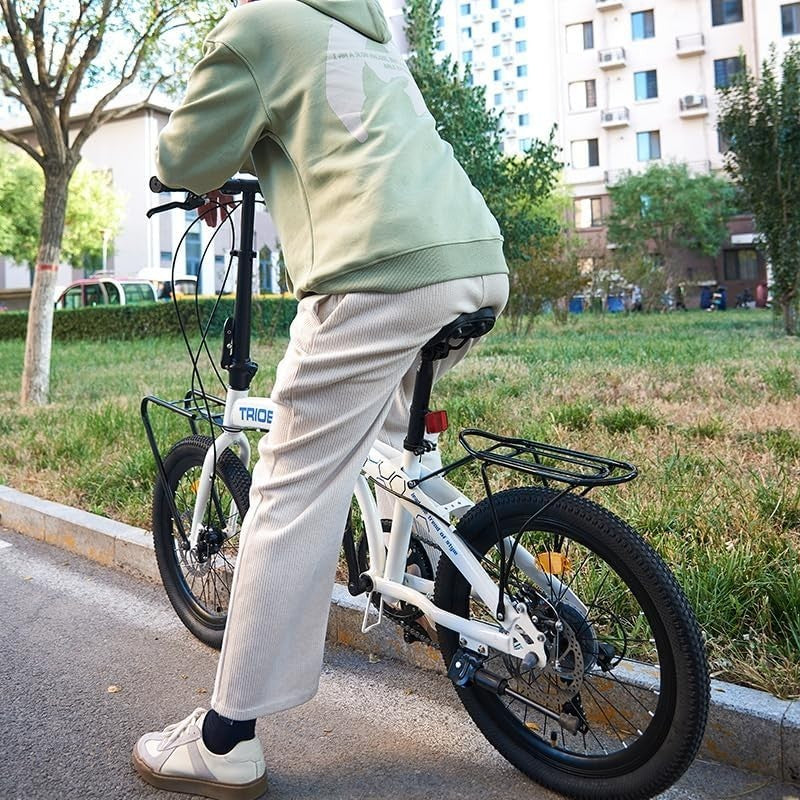 20 Inch Folding Bike 7-Speed Lightweight Aluminum Frame with Rear Carrier
