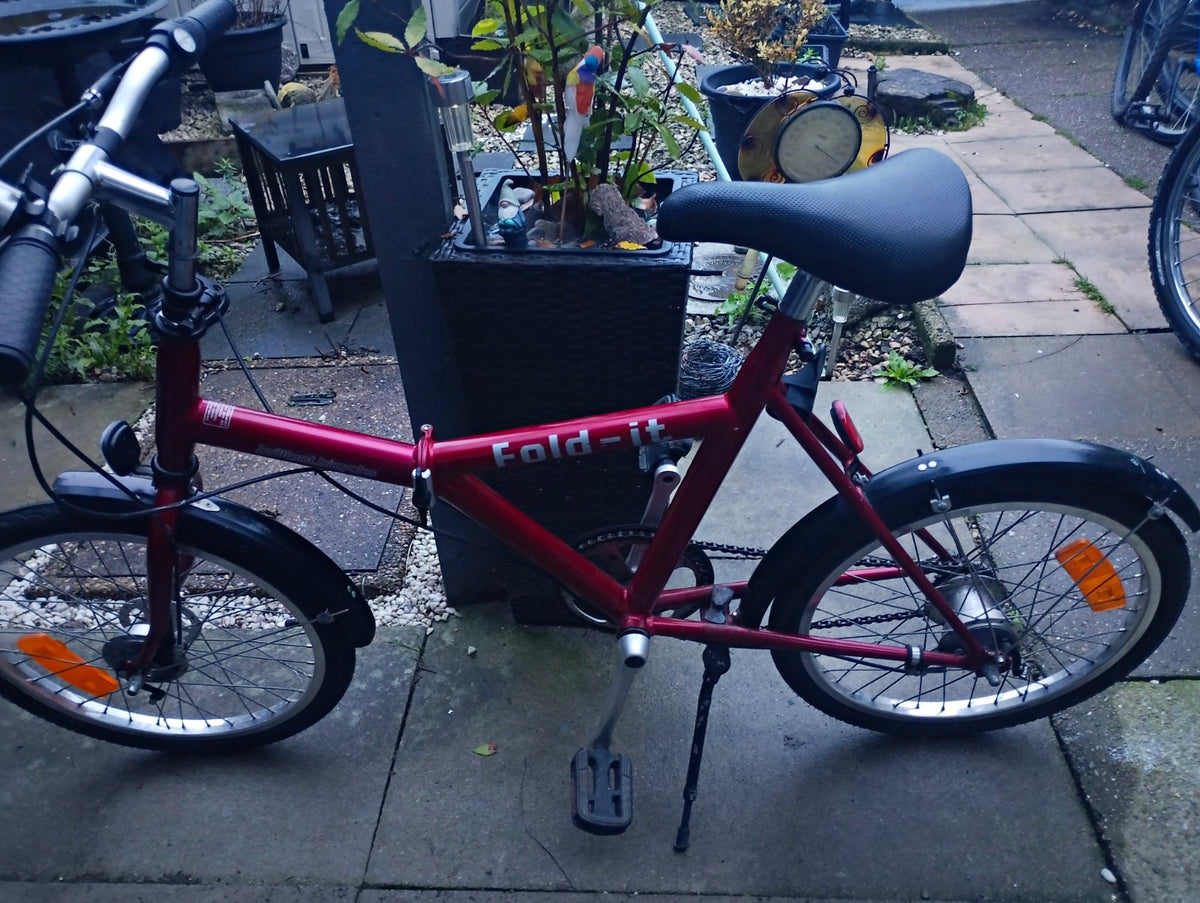 Brilliant Bikes Fold-it Folding Bike 20in 16in Frame 3-Speed Hub Gears Red