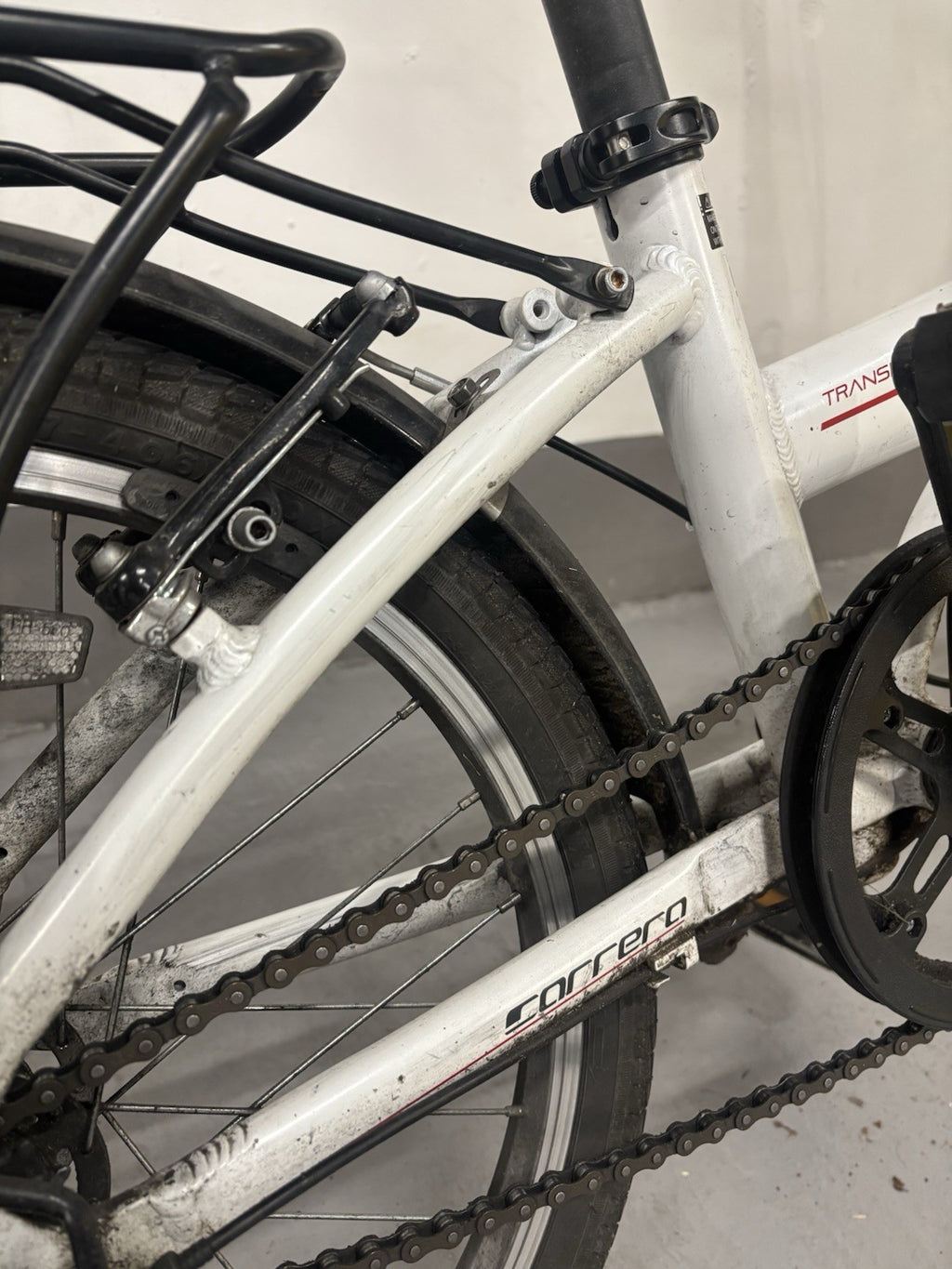 Carrera Transit Lightweight Folding Bike 6061 T6 Aluminium White Colour