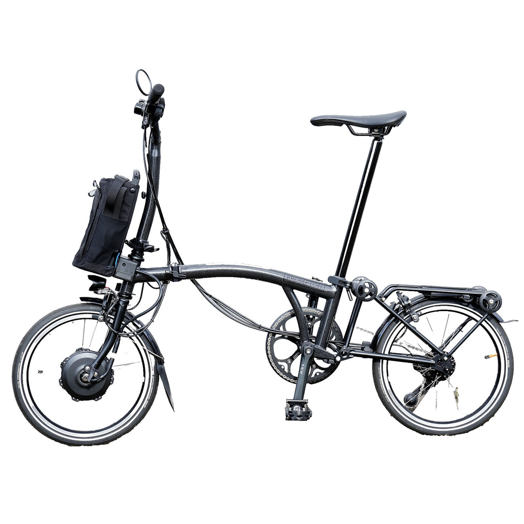 BROMPTON ELECTRIC P LINE 4 SPEED FOLDING BIKE IN BLACK SPARKLE