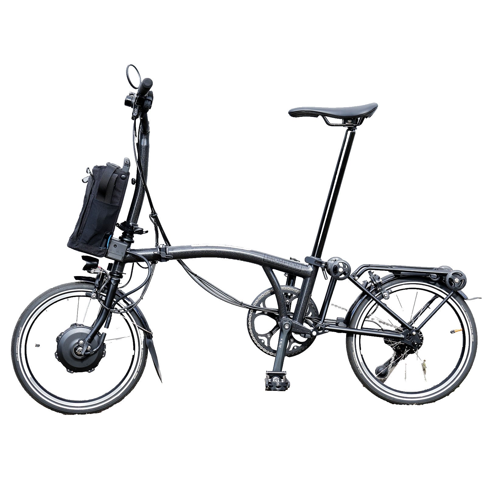 BROMPTON ELECTRIC P LINE 4 SPEED FOLDING BIKE IN BLACK SPARKLE