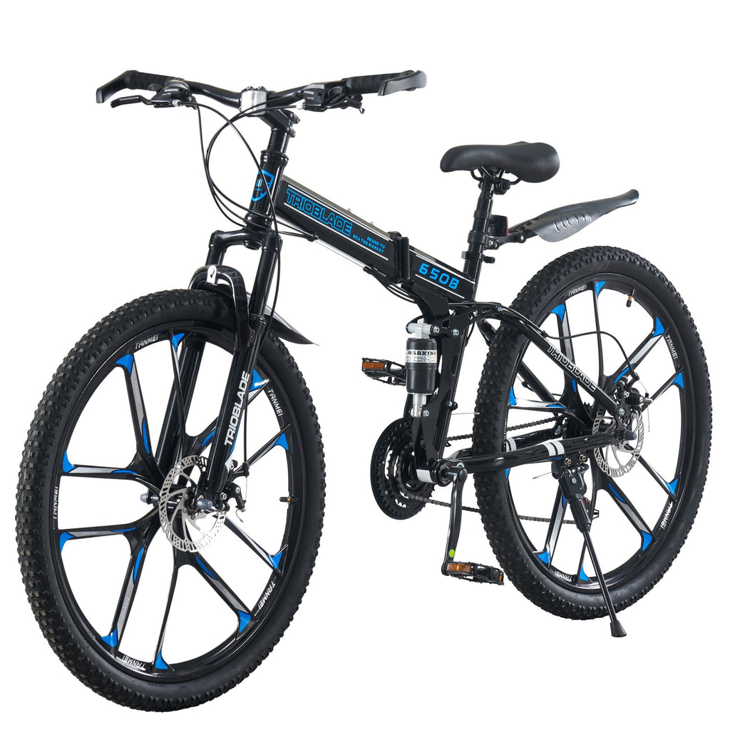 Folding Bike Men Women Mountain Bike 21 Speed Fully Suspended Bike 27.5" New