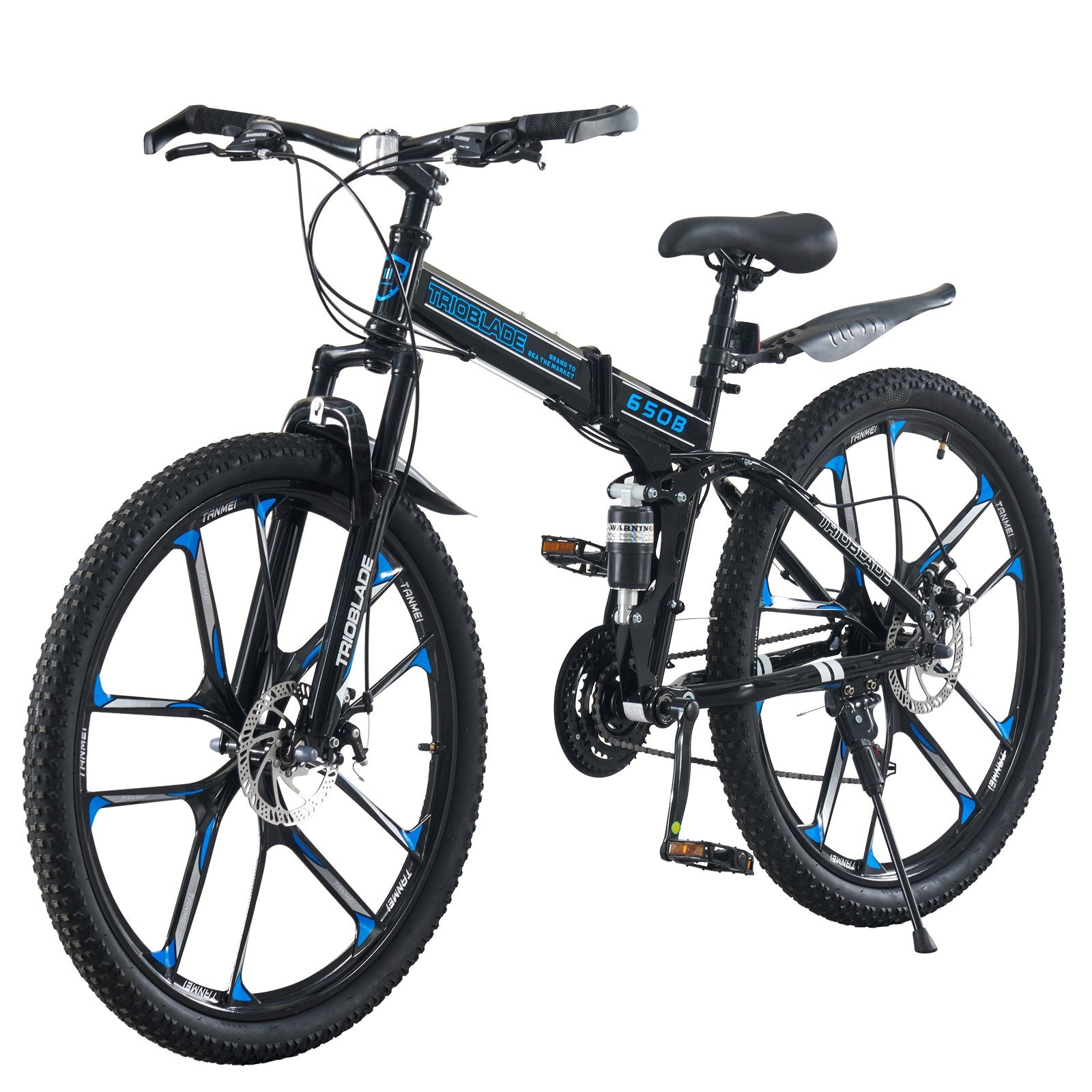 Folding Bike Men Women Mountain Bike 21 Speed Fully Suspended Bike 27.5" New