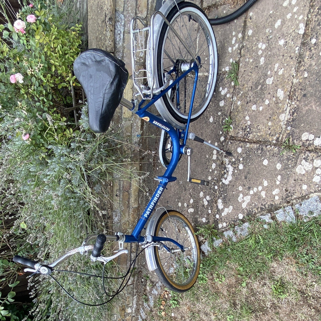 Phoenix Pathfinder Single Gear Foldable Bike with Rear Rack Blue
