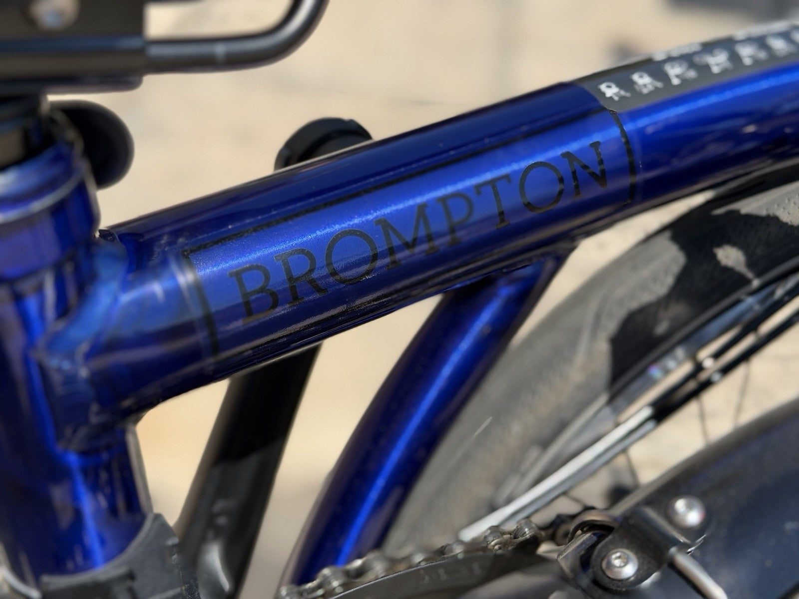 Brompton P Line 4-Speed Folding Bike Bolt Blue Lacquer All Original Accessories