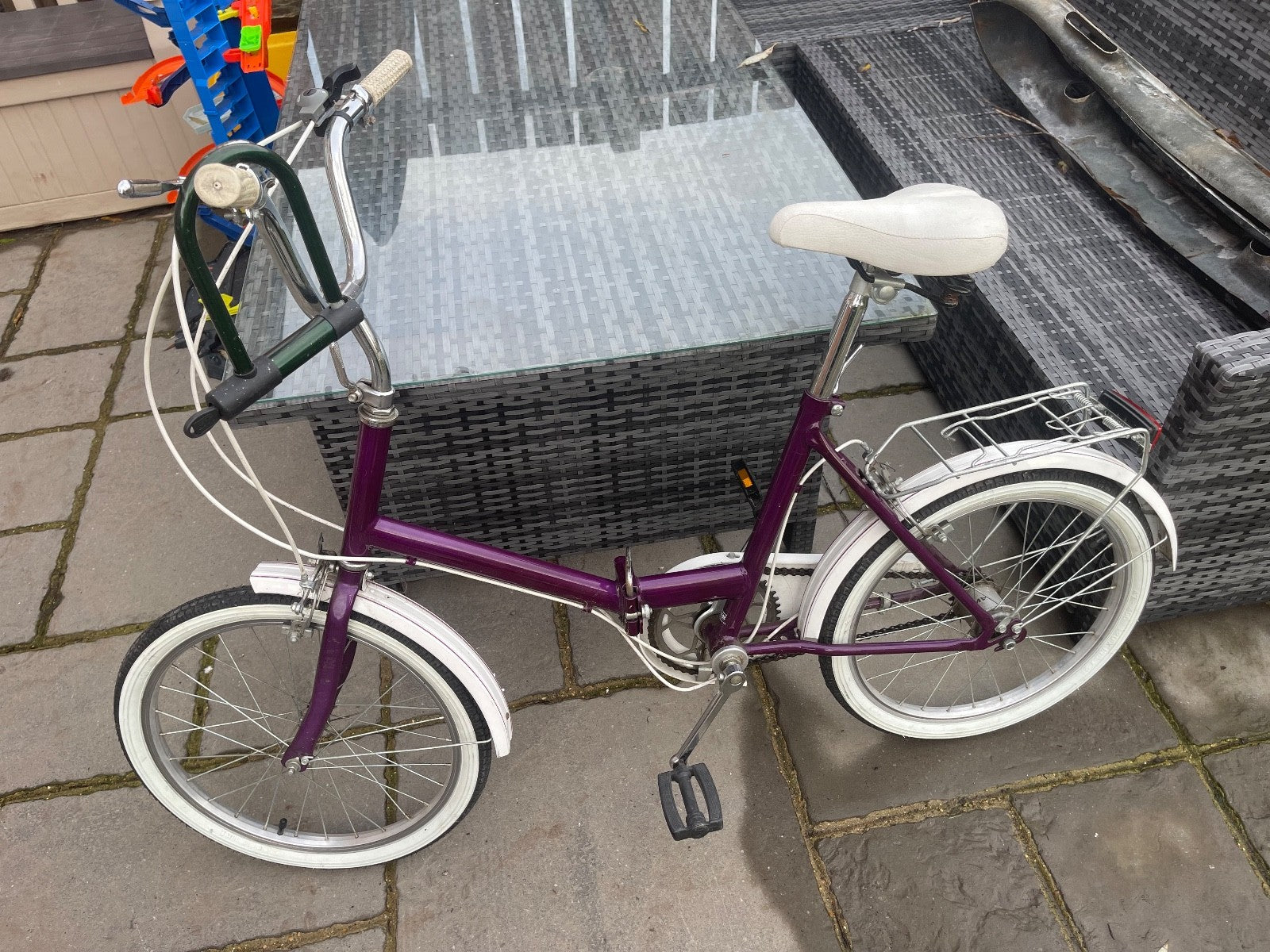 Vintage retro Raleigh Compact folding bike 3 speed Stowaway Shopper fold up bike