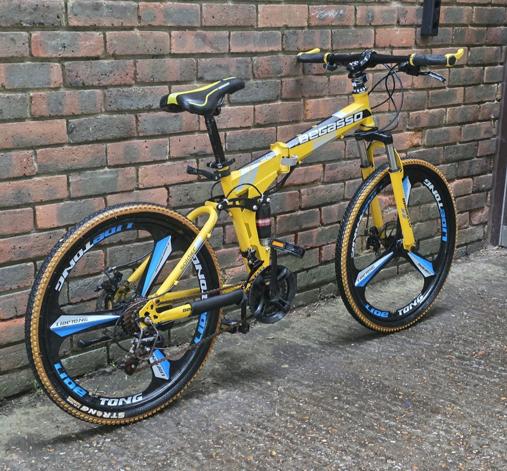 BEGASSO SOLDIER FOLD UP MOUNTAIN BIKE (42cm FRAME SIZE w/ 24" WHEELS)
