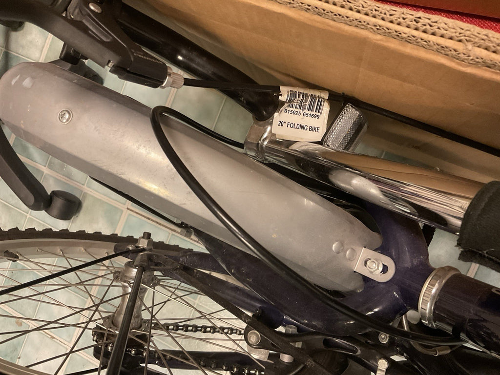 Pair of Apollo 20in Folding Bike Blue/Silver, Rear Rack, Mudguards & Reflectors