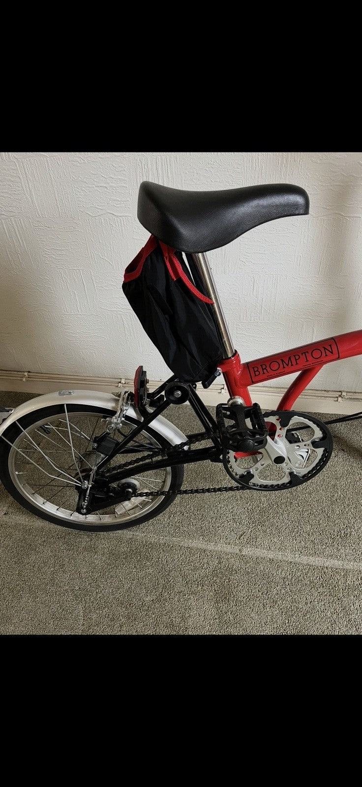 Red Brompton C Line M6R folding bicycle - Mint condition
