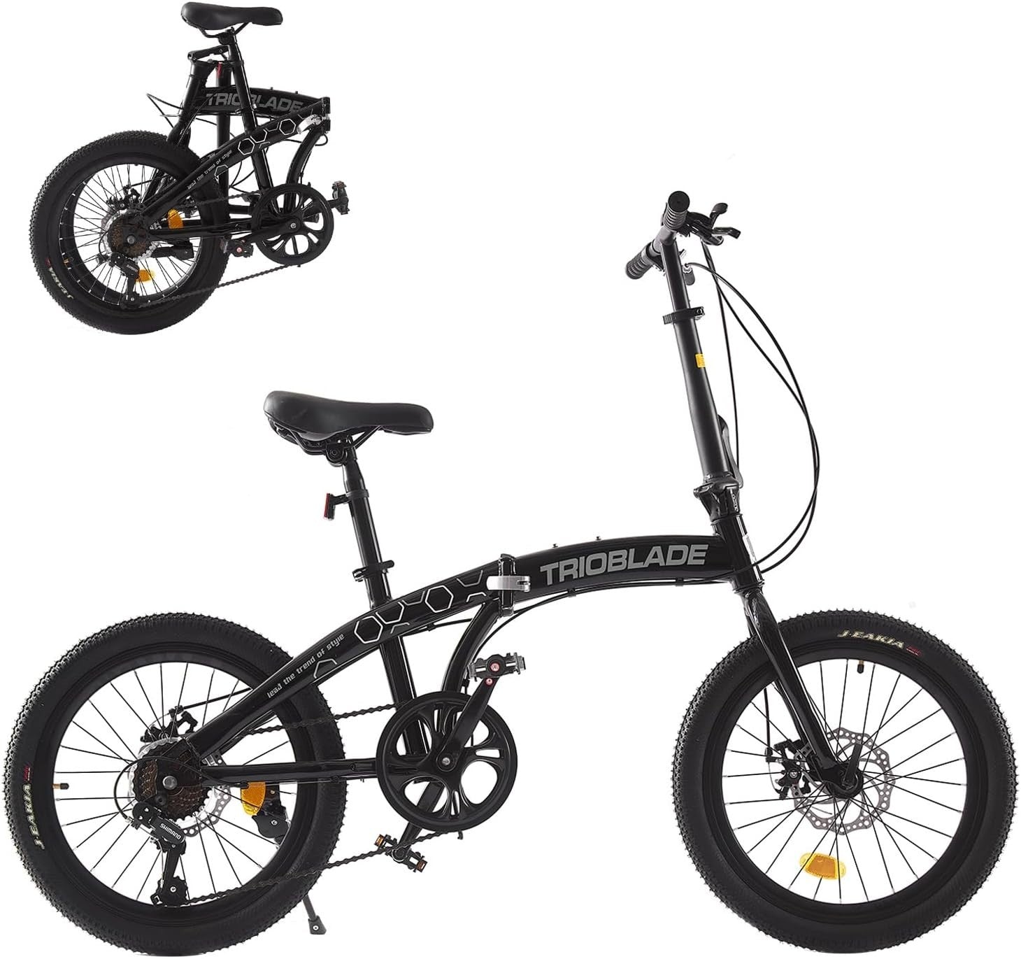 20” Folding Bike Lightweight Aluminum Frame 7-Speed Shimano Disc Brakes
