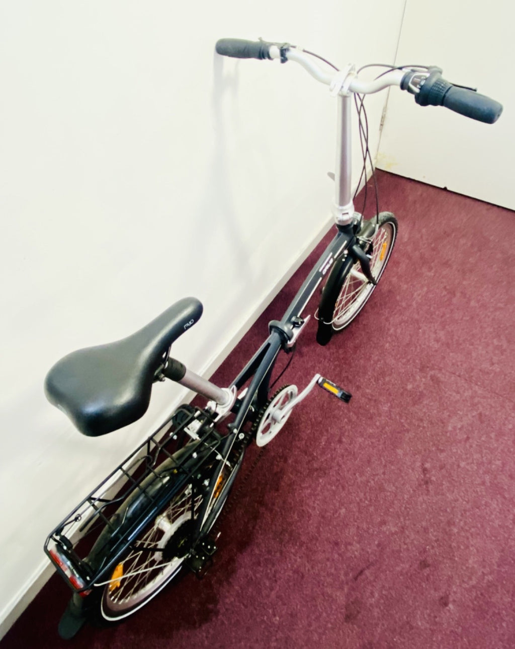 NEW Orus Folding Bike – with Rack, lights, pump, D-Lock
