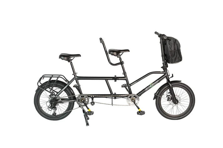 Ecosmo 20TF01BL 20 Inch Wheel Folding Tandem Bicycle Bike - Black
