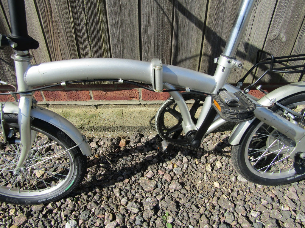Mens Womens Adults Silver Folding Bike Bicycle Folder 6 Gears Shimano Gel Saddle