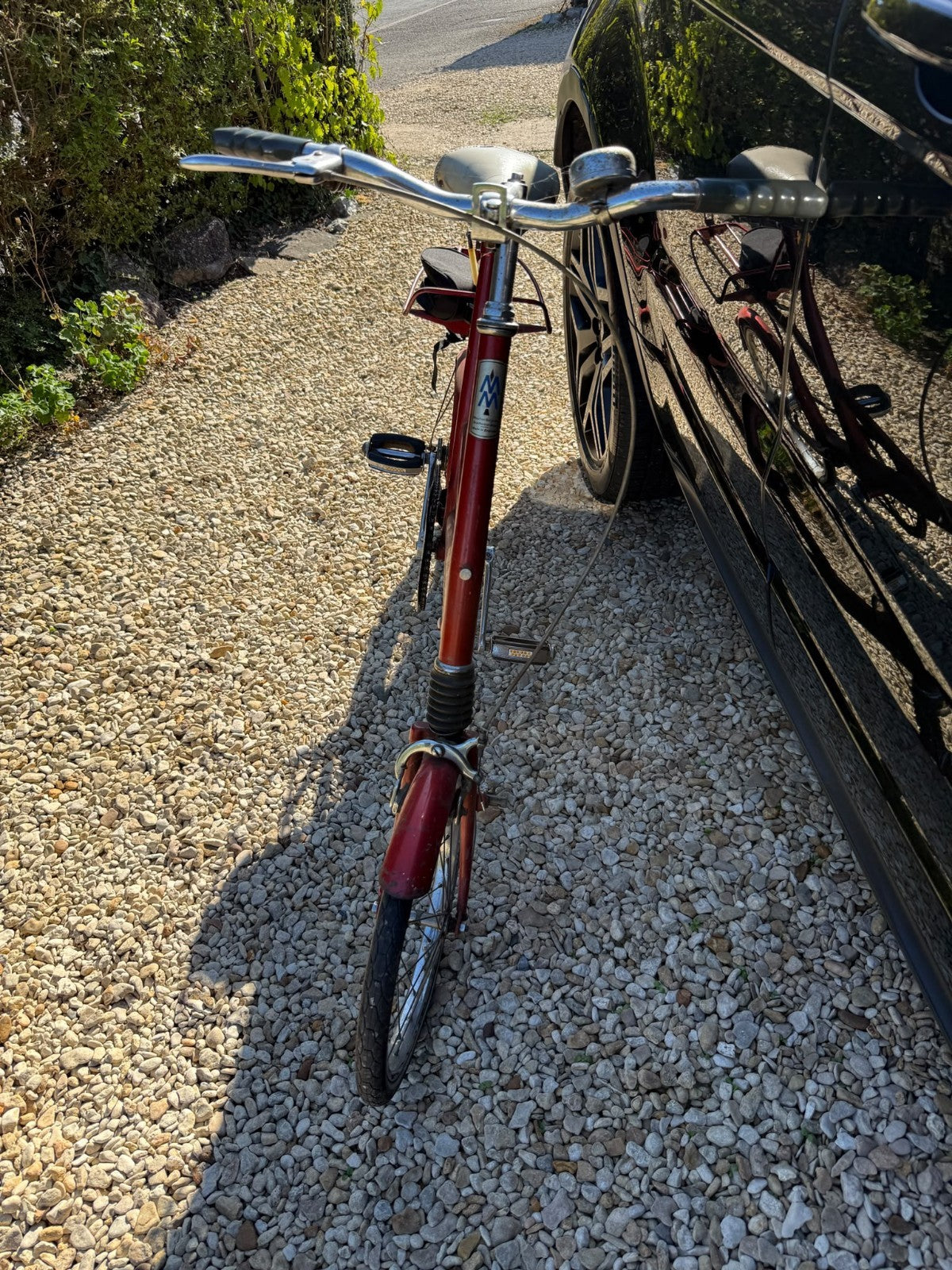 Moulton Automatic  Bike 16in Wheels Red Mudguards Rear Rack Flat Bar