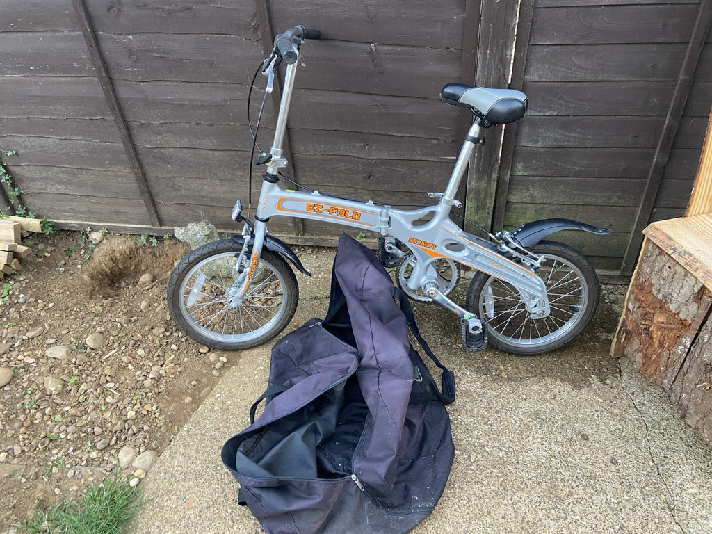 2 Summit EZ-Fold Folding Bike 20in Silver/Orange, Mudguards & Kickstand