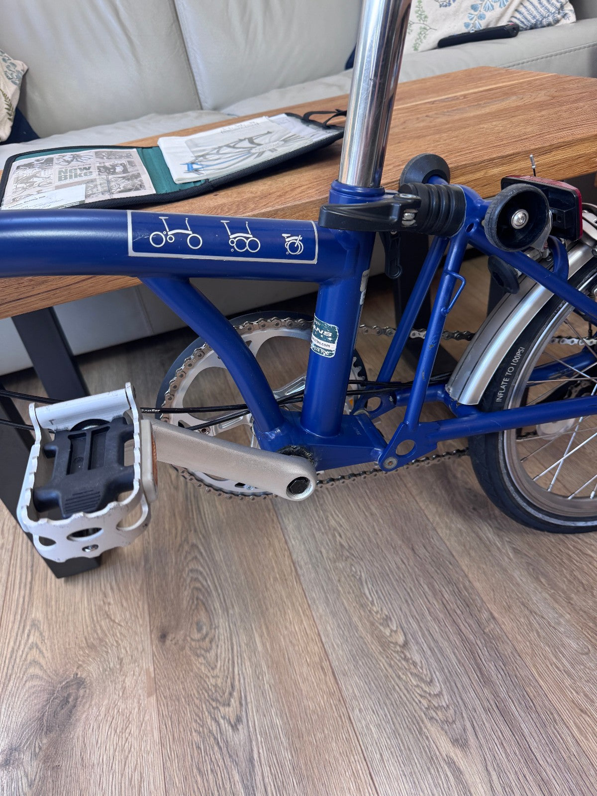 Brompton Folding Bicycle  - Blue - Original Paperwork included - Nice Condition!